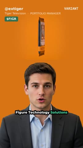 A presenter on an orange field beneath a rotating card graphic.
